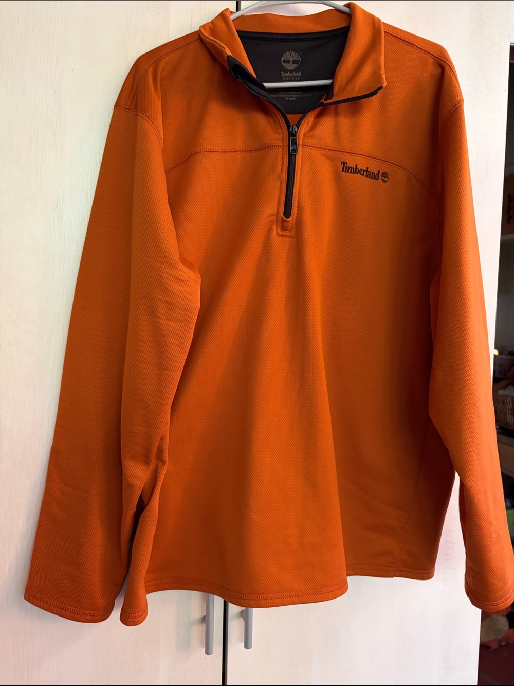 Timberland Men's Orange Half-Zip Performance Pullover